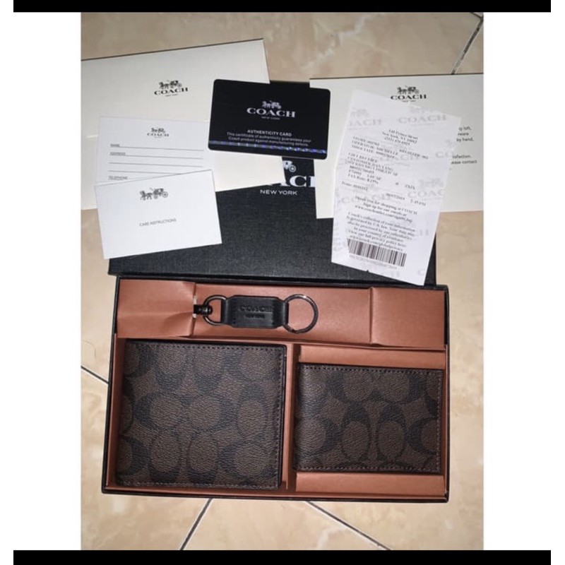 [BEST SELLER] dompet coach men wallet signature brown coklat