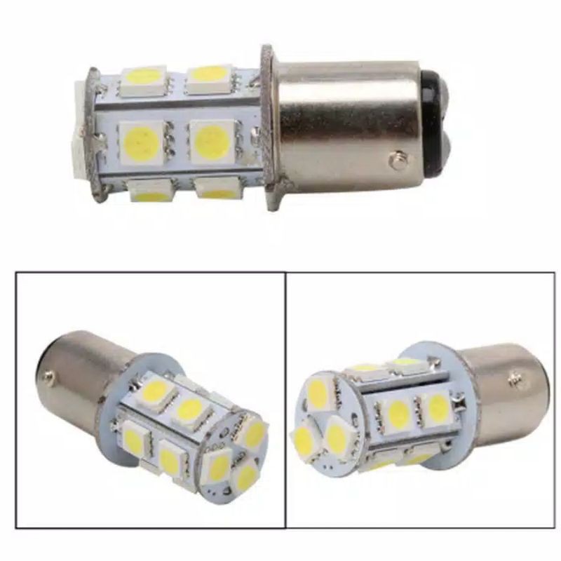 Bisa COD √ Lampu LED Kedip Rem Stop Bayonet 13 LED Mata Strobo Mobil Motor kaki 2-4