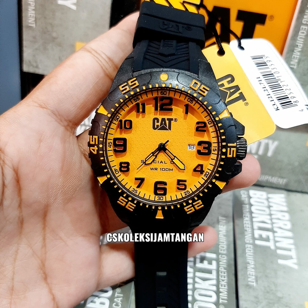 Jual JAM TANGAN PRIA CATERPILLAR CAT K3.121.21.711 BLACK YELLOW DIAL