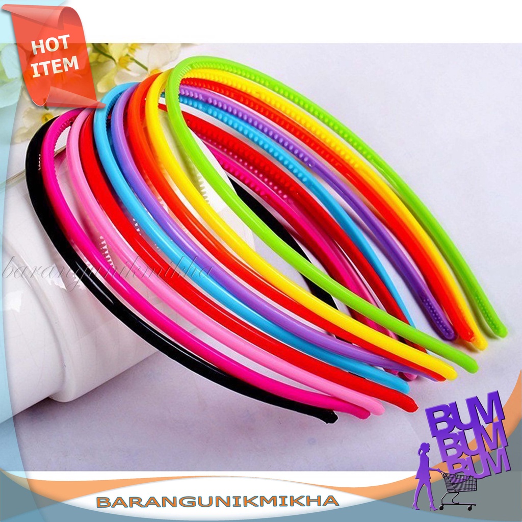 BANDO PLASTIK Polos Bandana Warna Warni Bando Bahan Plastik