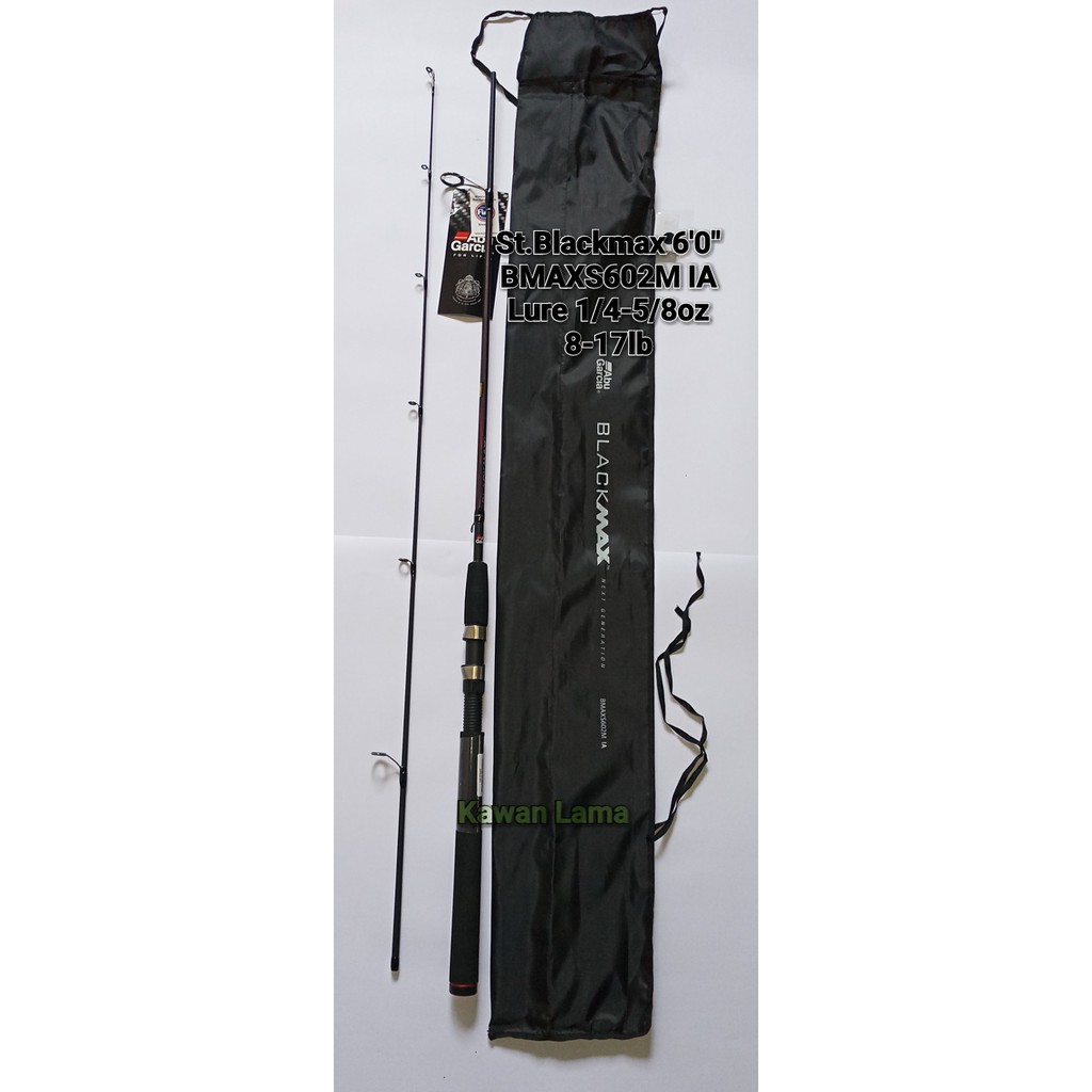 PROMO JORAN SPINING ABU GARCIA BLACK MAX BMAX602M 8-17LB FUJI 180cm