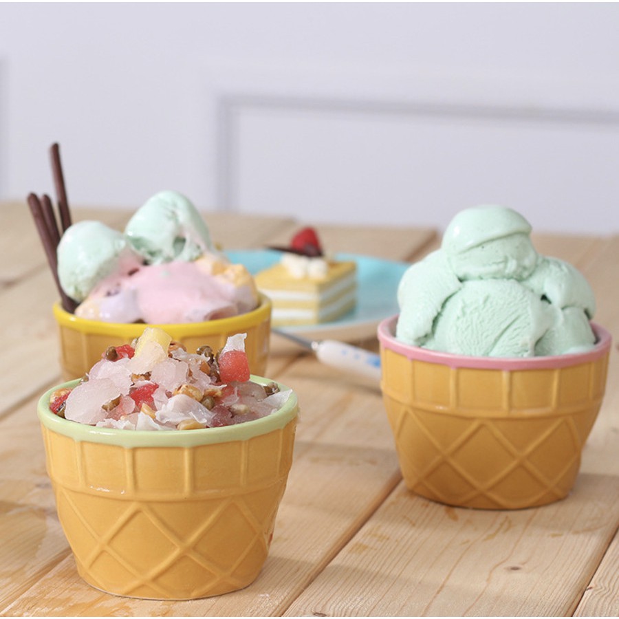 Mangkok Es Krim Mangkuk Cemilan Ice Cream Bowl Set Mangkok Sendok