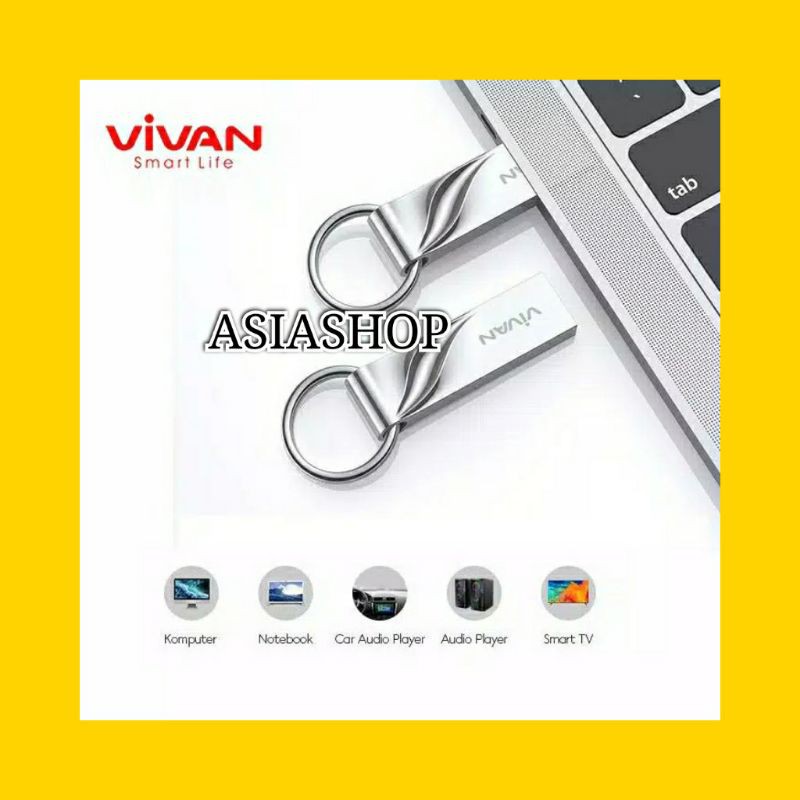 Flashdisk VIVAN VF332 32GB With Ring Design Silver