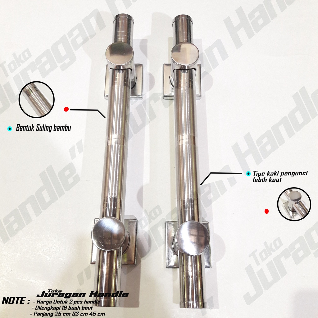 handle pintu rumah minimalis 45 cm / gagang pintu model suling silver / handel pintu logam stainless tebal antikarat / tarikan pintu kualitas ekspor