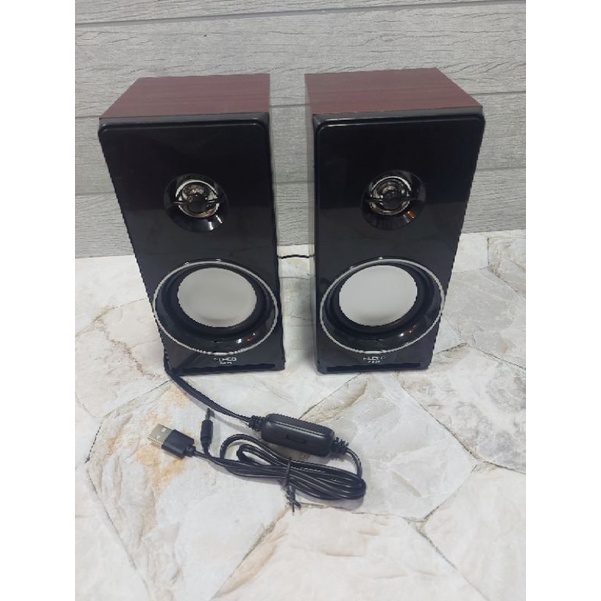 FLECO F 19 SPEAKER KOMPUTER KLASIK MODEL KAYU SPEAKER DIGITAL MULTIMEDIA FLECO ORIGINAL