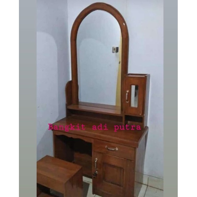 Meja rias dari kayu jati. meja rias lengkung satu,meja rias lengkung 3 meja rias minimalis/lurus