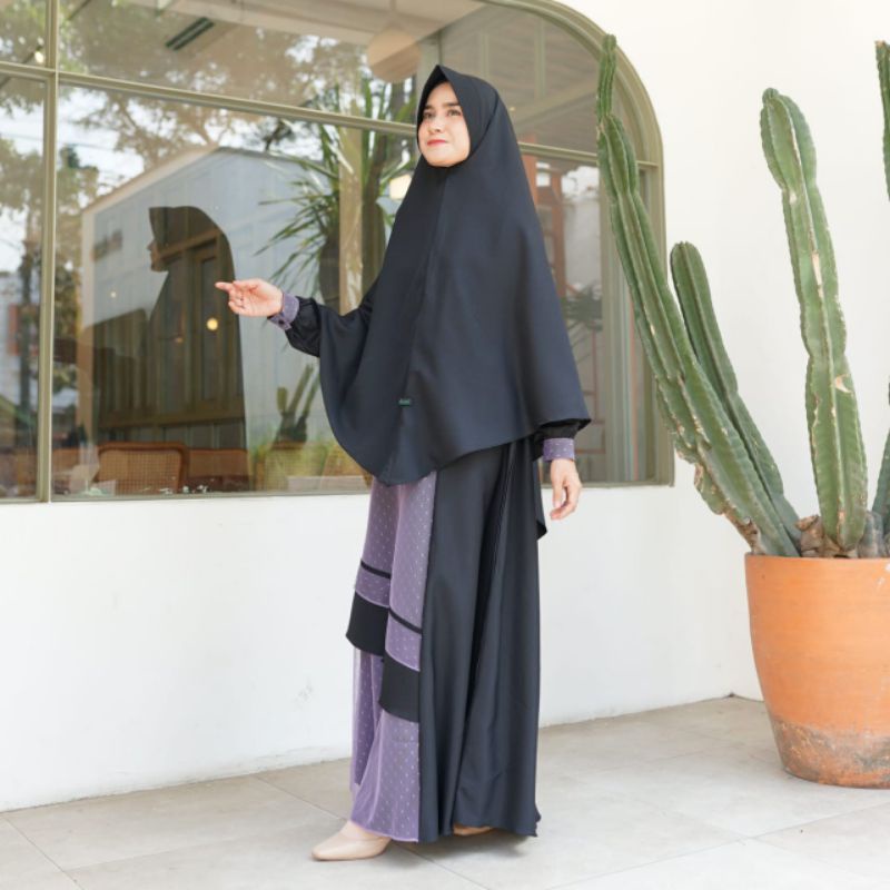 Gamis Syari Set Khimar Dotty Set Original Mumtaz Hijab