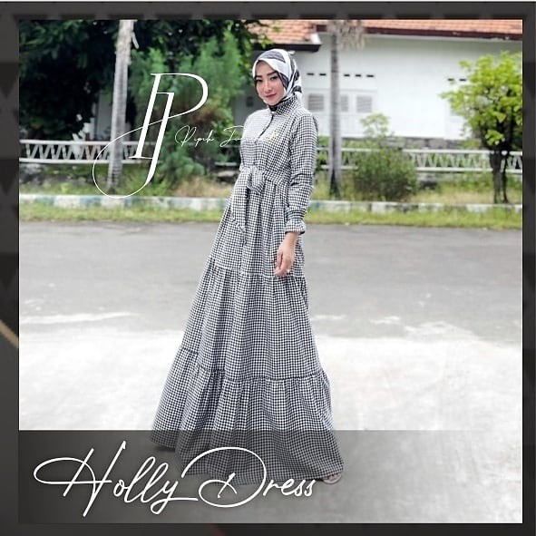 BAJU GAMIS HOLLY DRESS KOTAK BY PIPIK JULIANA p.j_clothing_