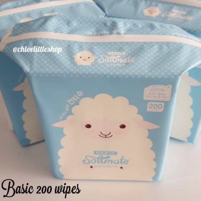 Softmate Basic 200 wipes / Tisu Korea / Tissue Anak Bayi