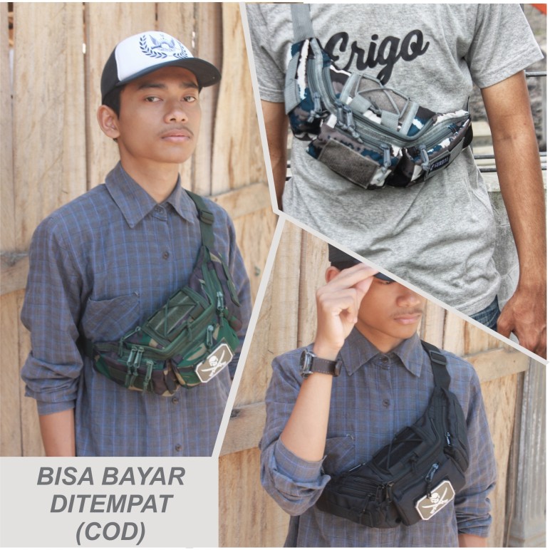 Waistbag/waistbag pria/waistbag tactical army/tas selempang army/ Gerilya (tas kualitas Premium)