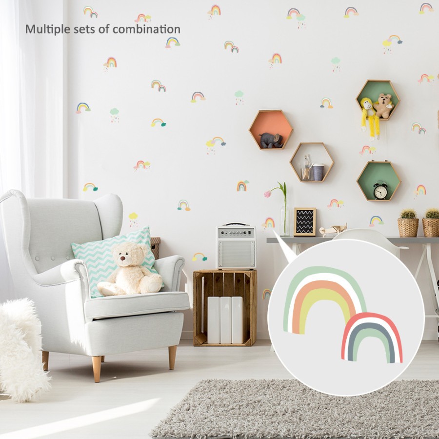 The Storage Shoppe - Wall Sticker / Stiker Dinding / Stiker Dekorasi Rumah COLORFUL RAINBOW