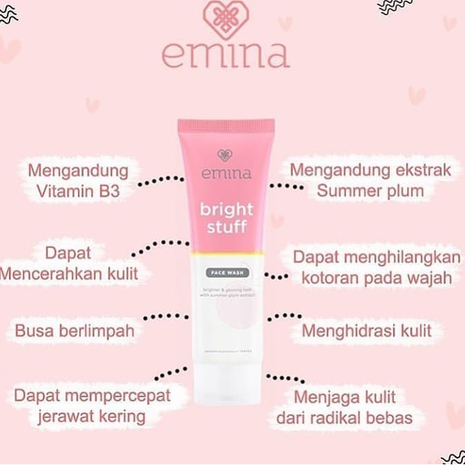 EMINA Bright Stuff Series Toner Emina Face Wash Moisturizing Cream Acne Prone Perawatan Wajah Paket Emina Lengkap