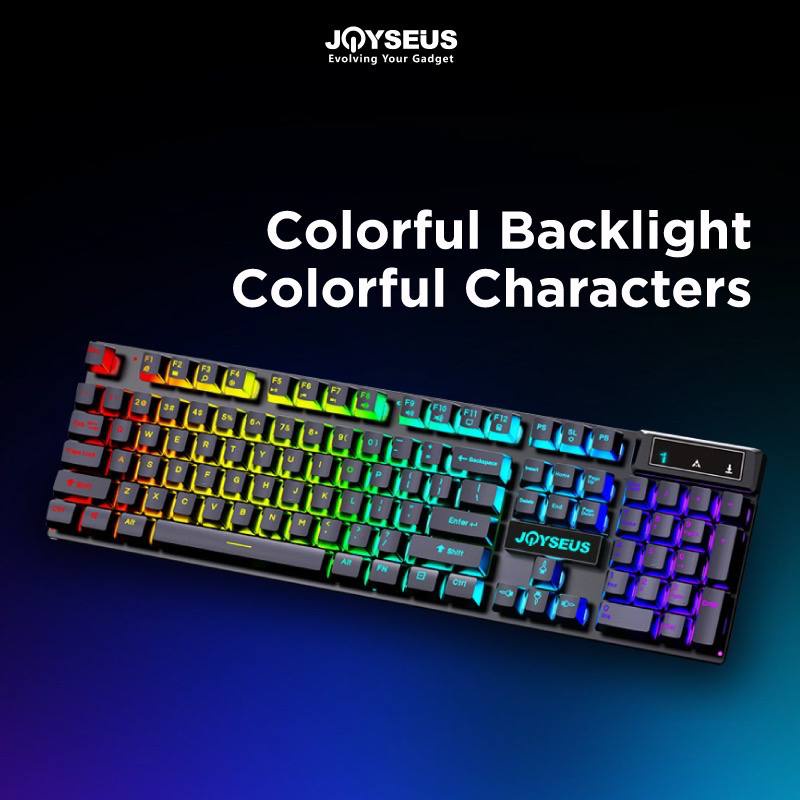 JT - 1 SET Joyseus Paket keyboard gaming dan Mouse RGB/  Set Mouse dan Keyboard Gaming USB Cable RGB/keyboard komputer Joyseus