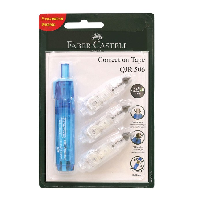 

Correction Tape Faber-Castell QJR 506Barrel Blue + 3 Refill