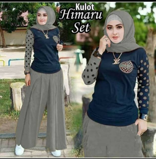 SET CELANA KULOT HIMARU, BABYTERRY, GAMIS HIJAB MUSLIM, SETELAN