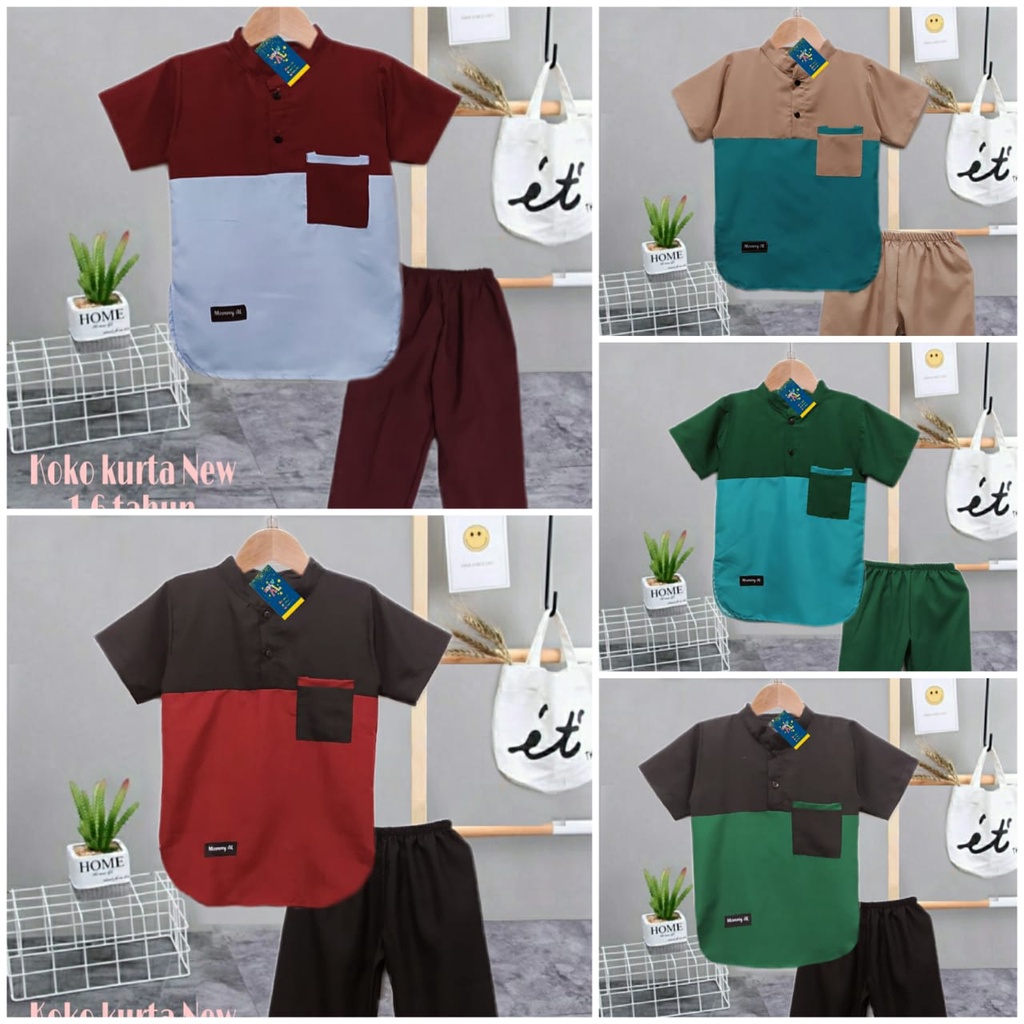 Baju Koko Kurta NEW Anak 1-6 Tahun/STELAN/baju koko anak murah/baju koko anak anak/baju anak/setelan