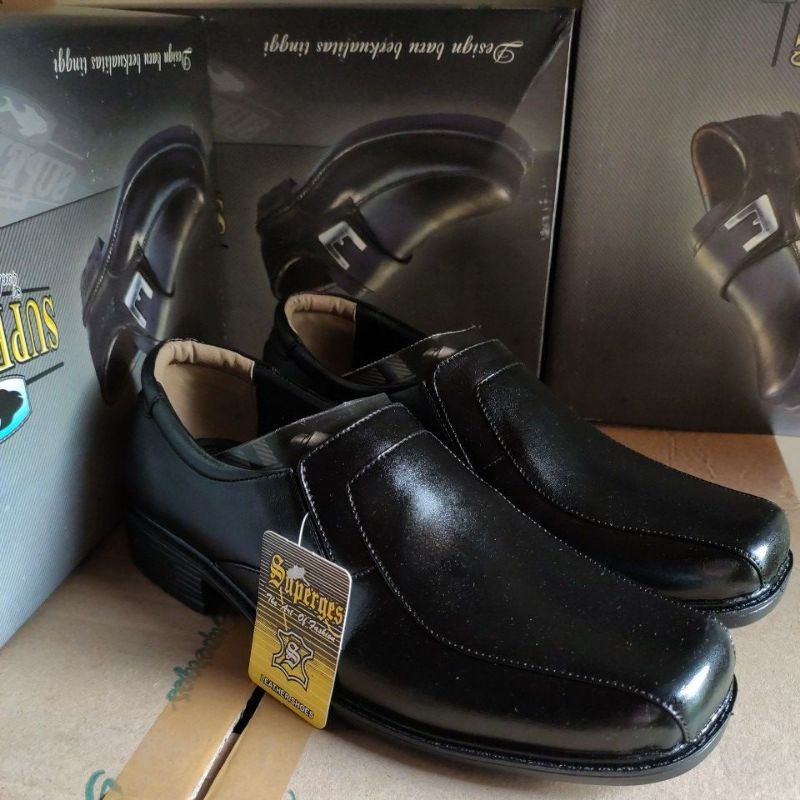 Sepatu Pantofel Kulit Superges | Sepatu Kerja Pantofel | Sepatu Sekolah Pantofel