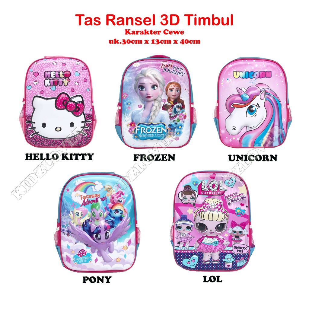 Tas 3D Timbul Ransel Anak Sekolah SD/TK Emboss / tas ransel anak / tas ransel anak laki laki / tas ransel anak perempuan / tas ransel anak karakter / tas ransel anak sd / tas ransel anak tk / tas anak laki laki / tas anak perempuan / tas anak karakter