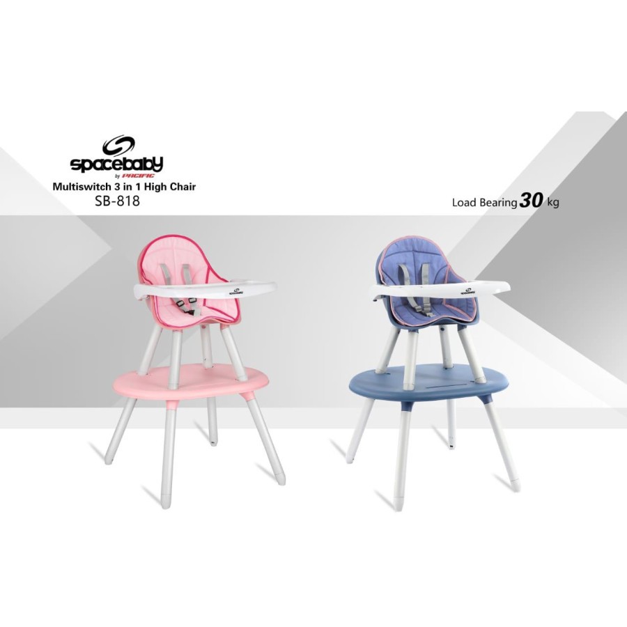 Space Baby SB-818 Multi Switch 3in1 High Chair Kursi Makan Bayi