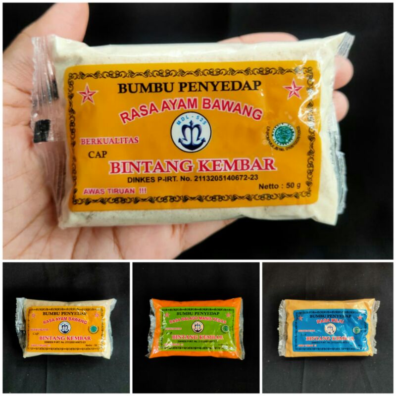

Bumbu Tabur/Bumbu Penyedap Rasa Ayam Bawang Cap Bintang Kembar 40-50 gram