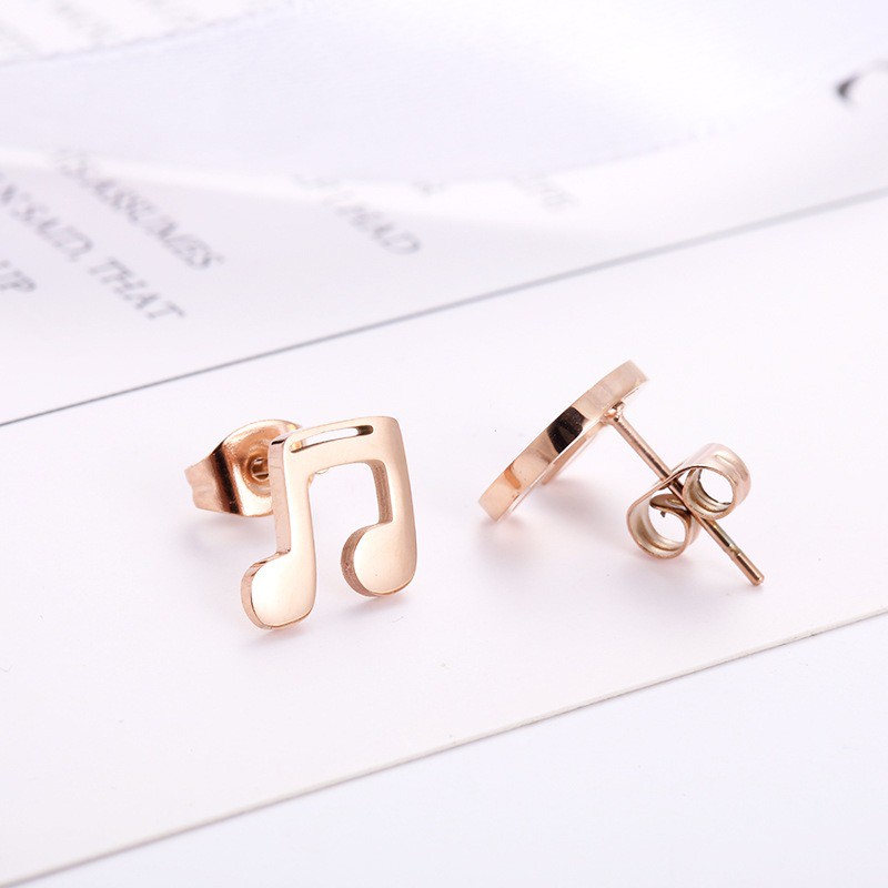 SALE Anting Titanium Rose Gold Asli Wanita Fashion Anti Karat Murah AA059 motif nada