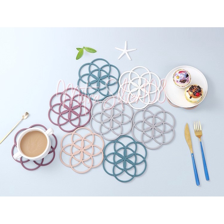 [MS108] PR 04 - Tatakan Gelas Panci | Alas Piring Silikon Tahan Anti Panas | Tatakan Impor Murah | Model Terbaru