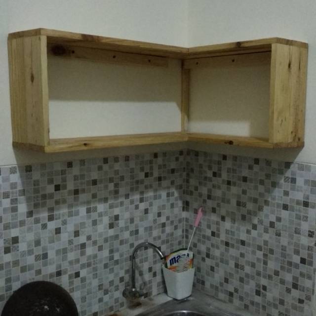 Rak lemari  dinding kitchen set dapur  kayu jati belanda 