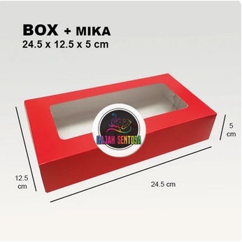 BOX KOTAK KUE BROWNIES COOKIES - MERAH 24,5X12,5X5cm