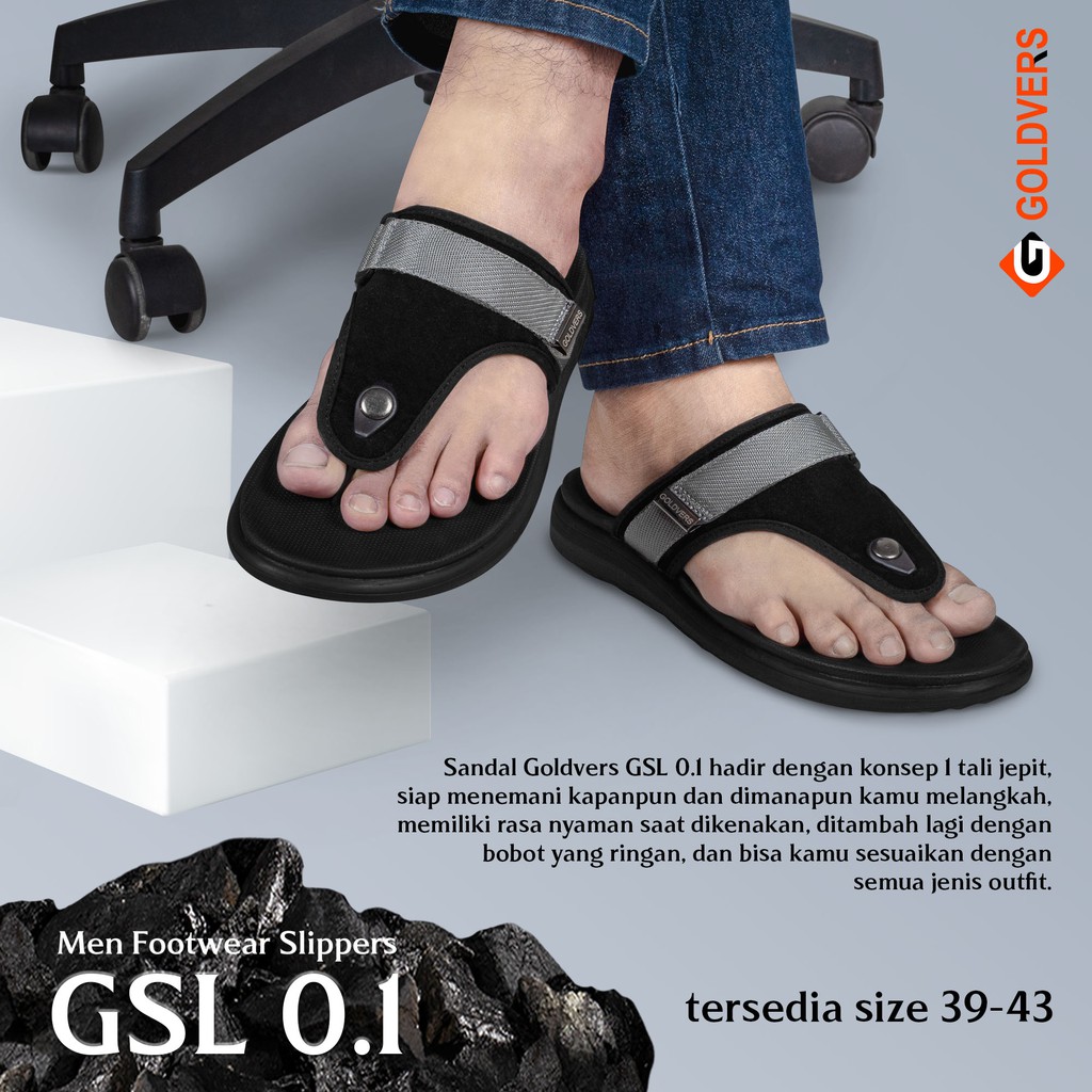 Sandal Pria Original Goldvers Kualitas Premium Import Sendal Santai Kasual Unisex Terbaru - Goldies