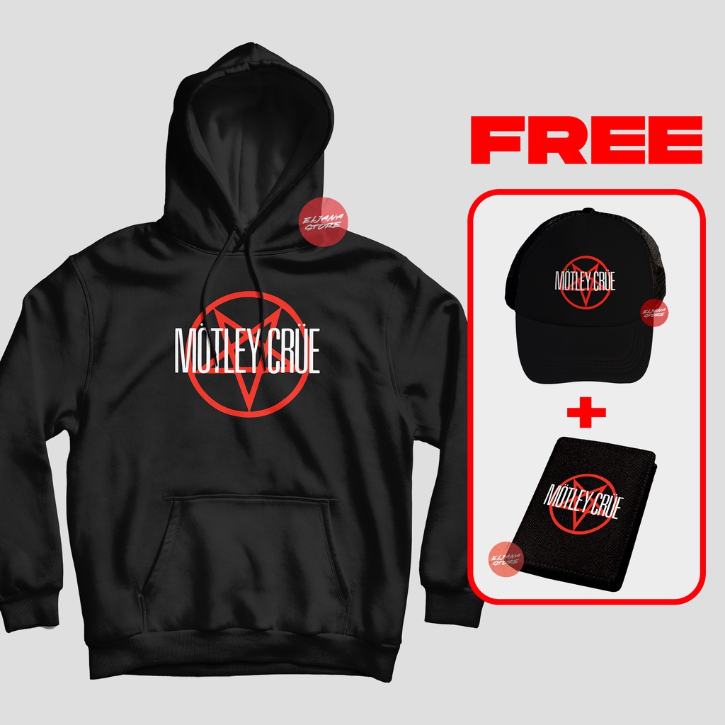 Motley Crue / Topi Motley Crue / Hoodie Motley Crue / Dompet Motley Crue / Sweater Motley Crue / Paket Topi Hoodie Dompet Black Motley Crue / Topi Band / Hoodie Band / Dompet Band /