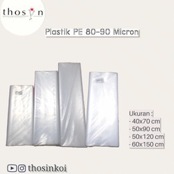 Plastik PE packing bungkus ikan koi hidup tebal 80-90 mikron all size