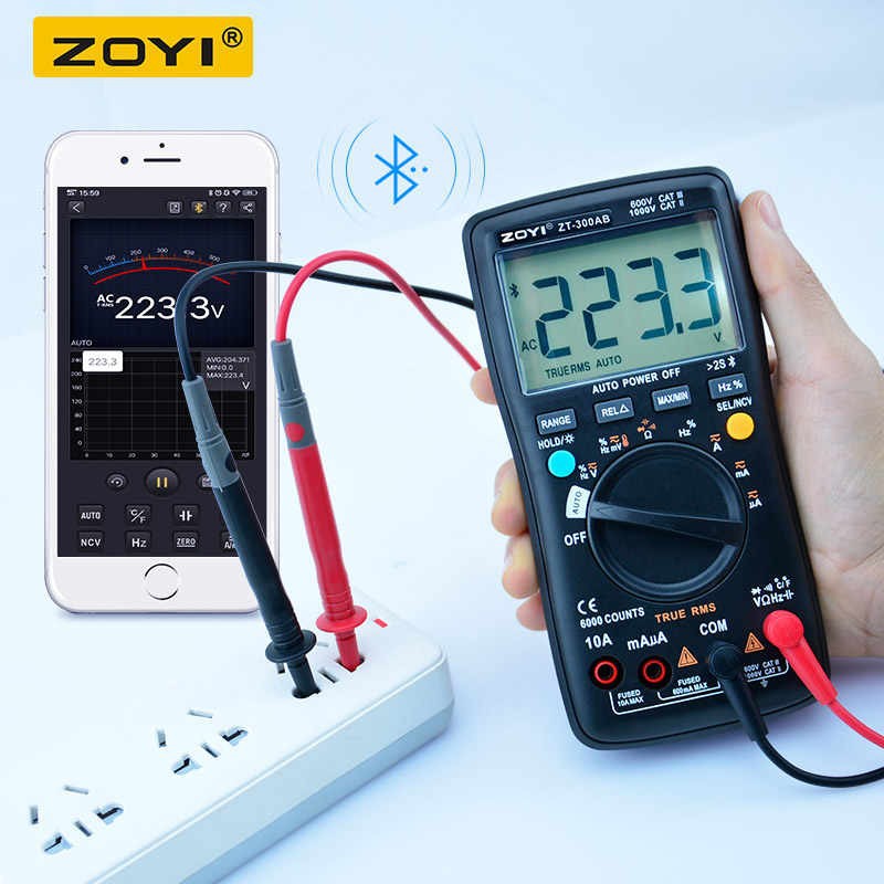 Multitester Bluetooth Digital ZOYI ZT 300 AB True RMS NCV Upgrade Auto