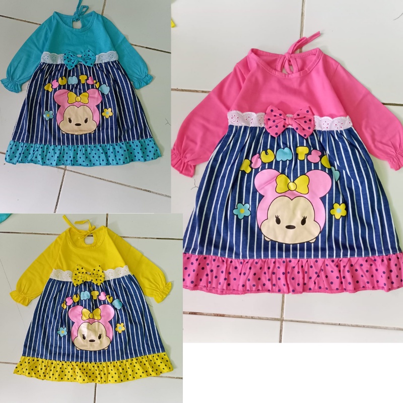 Baju Muslim Gamis Bayi Perempuan Usia Baby Newborn 0 6 12 Bulan - Dress Muslim Anak Bayi Perempuan Lucu 0 6 12 Bulan 1 Tahun Murah-1
