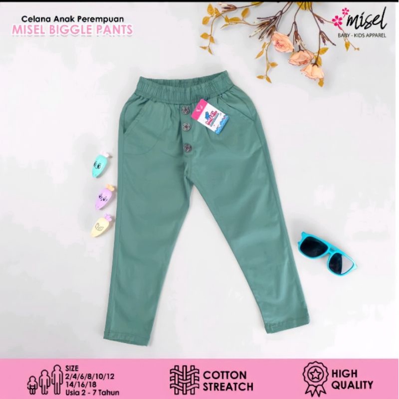 (7-10Tahun) Celana Panjang Anak Perempuan Cewek Misel Biggie Long Pants Anak Usia 7 - 10Tahun