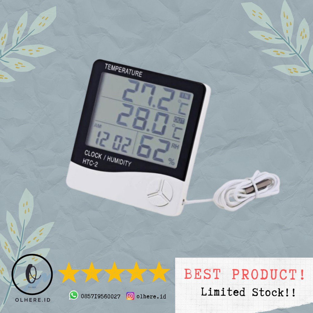 Alat cek digital temperatur suhu kelembapan humidity ruangan with alrm