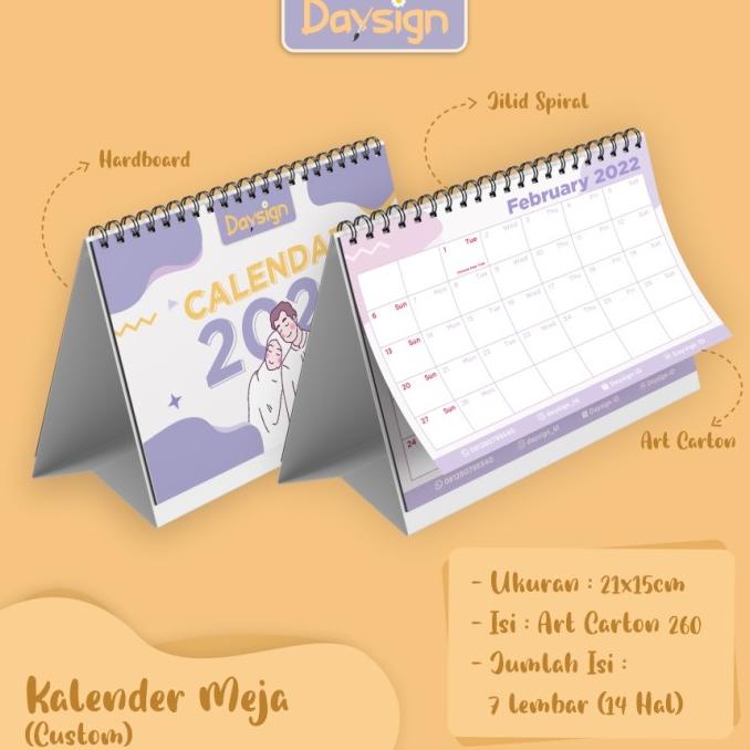 

BAYAR COD Kalender Duduk Meja Custom 21x15 Satuan 2022 TERLENGKAP Kode 570