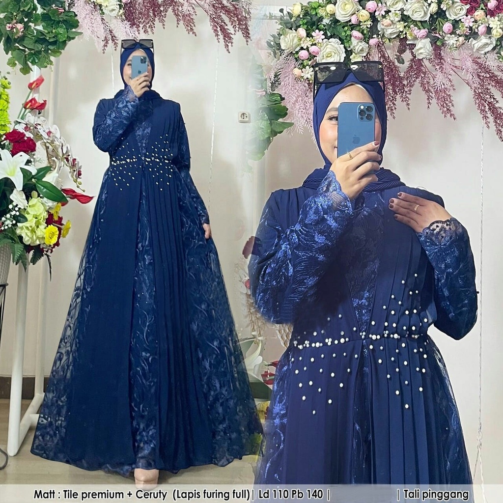 PAKAIAN WANITA MUSLIM DRESS SALWA / BAJU WANITA MUSLIM TERBARU - MAXI WANITA MODEL BARU / MAXI BRUKA