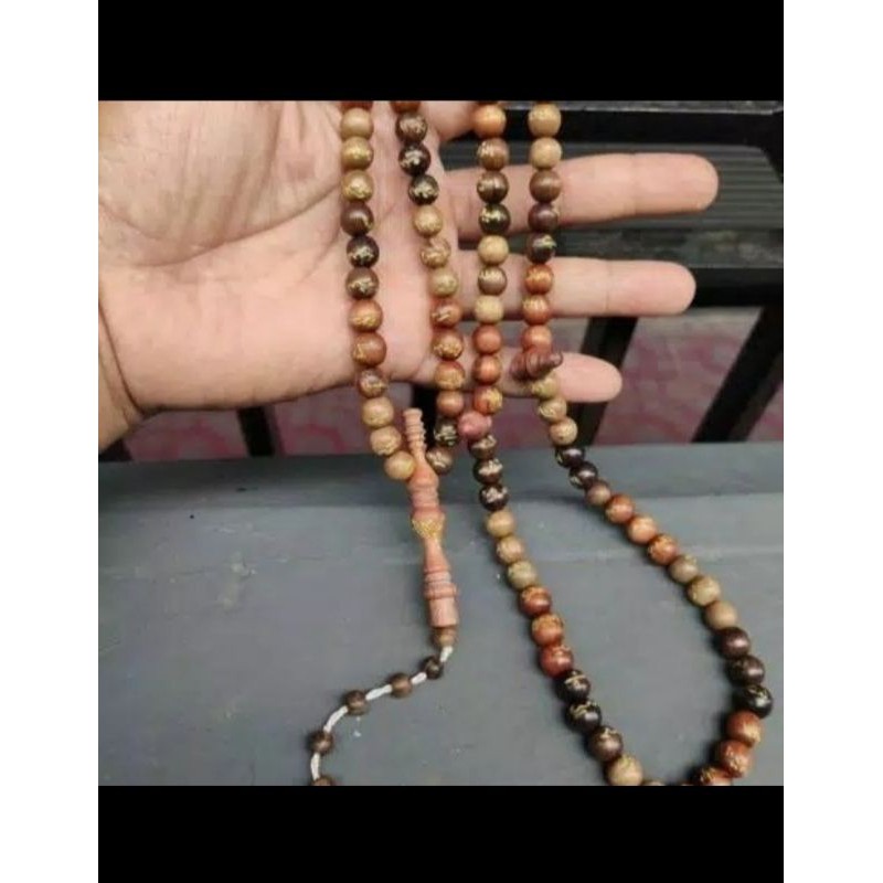 Tasbih asmaul husna kombinasi 3 kayu tasbih kayu asmaul husna