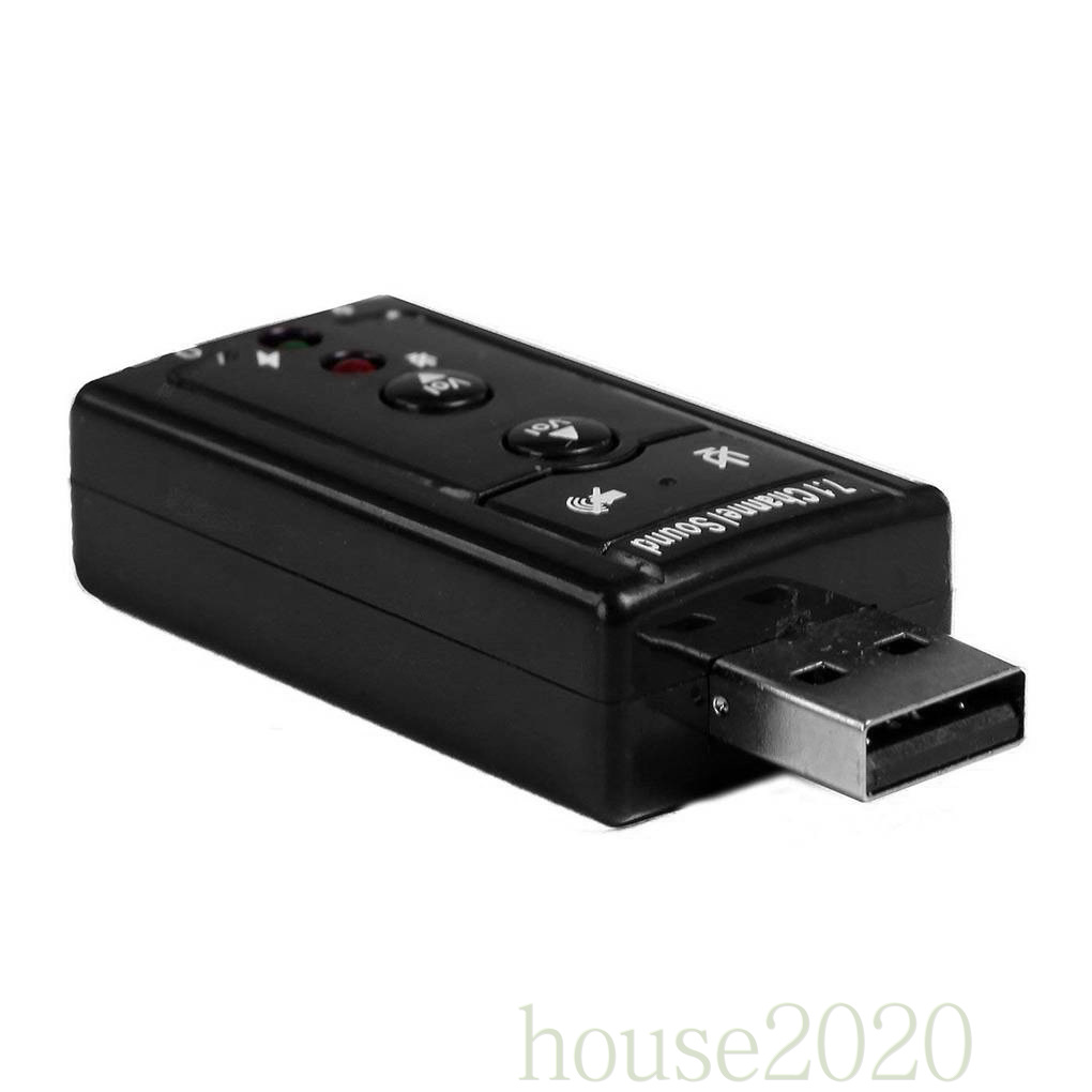 Adapter Konektor Audio Sound Card Eksternal Usb 2.0 7.1 Channel 3d