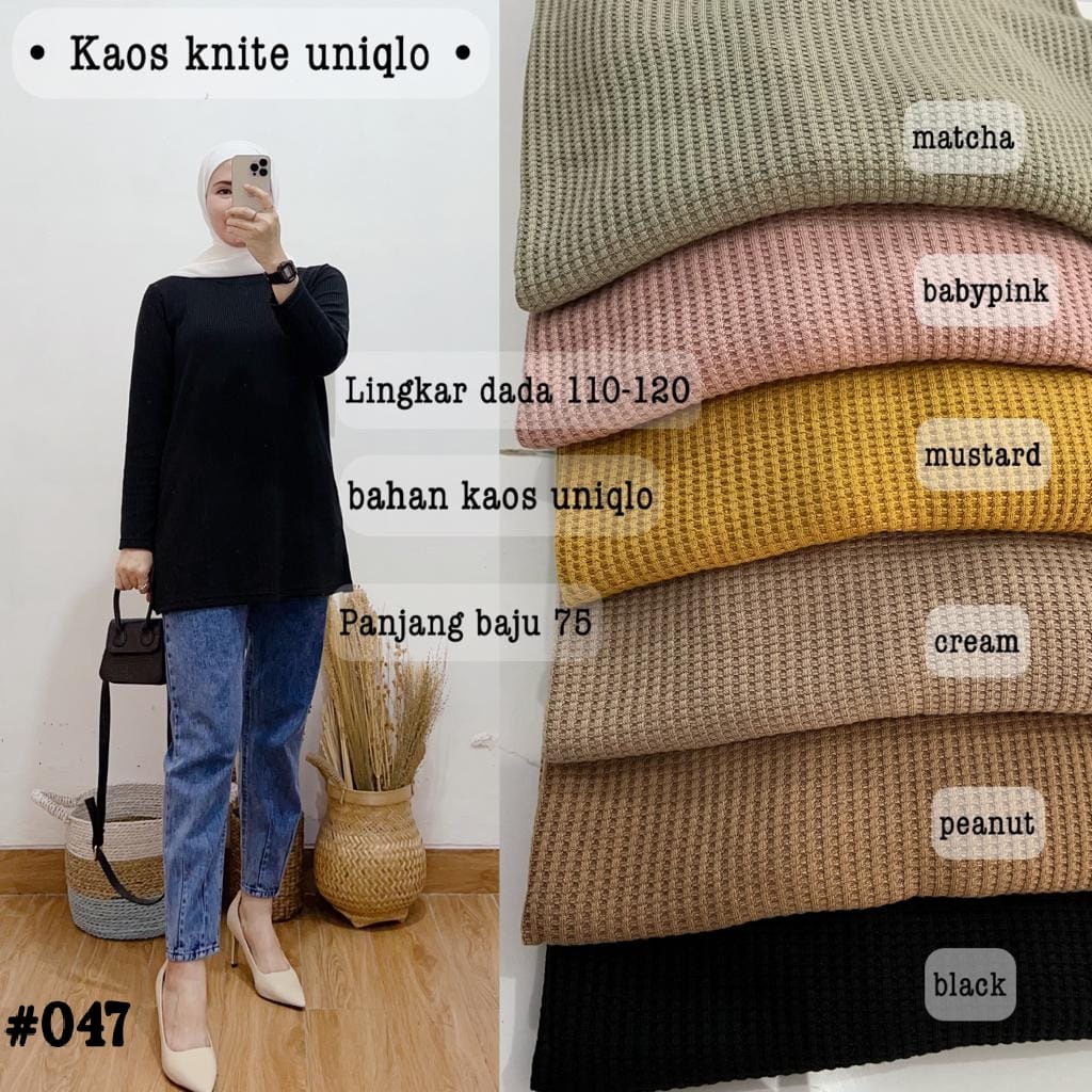 Blus uniqlo knit polos 047 import