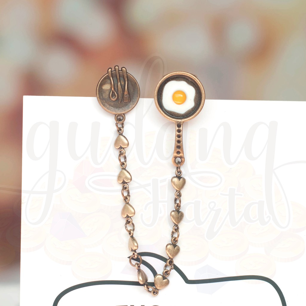 Bros VIntage Telur Sunny Egg and Pan Pin Lucu Unik GH 208031