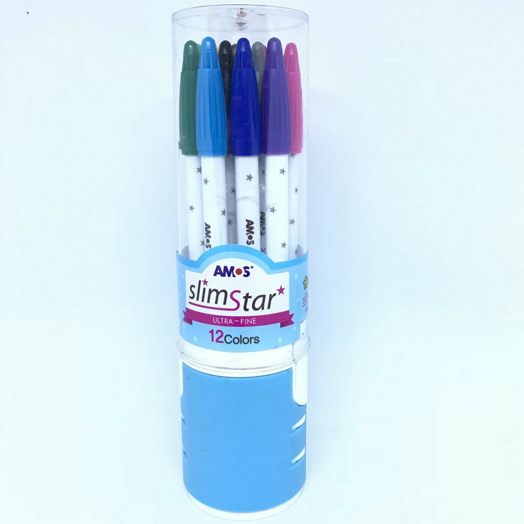

Minicart Amos Slim Star Watercolor Pen Ultra Fine 12 color - SS12P