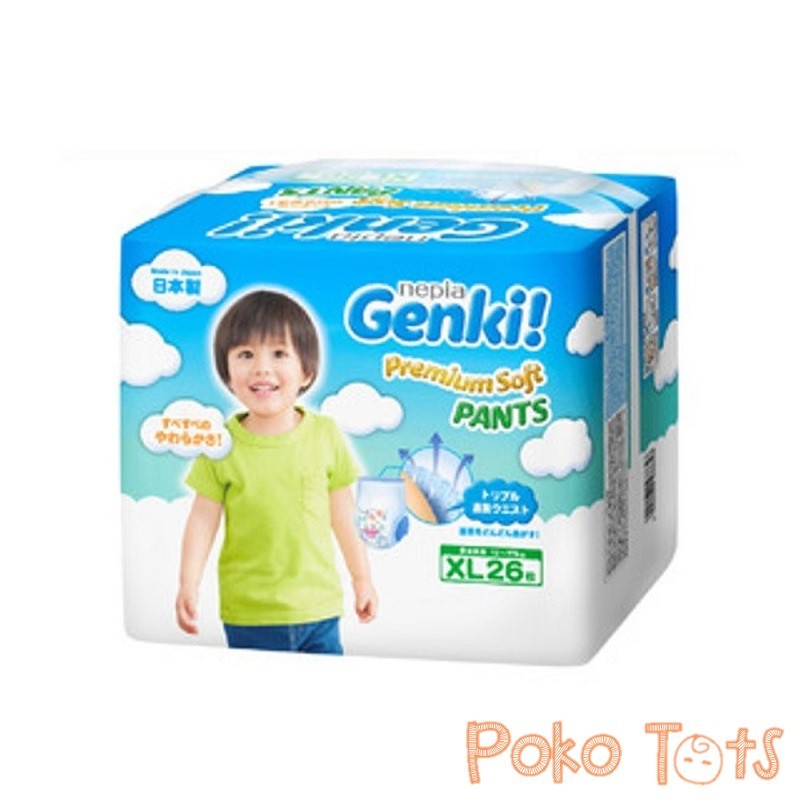 Nepia Genki XL26 Premium Soft Diapers Pants Size XL Isi 26