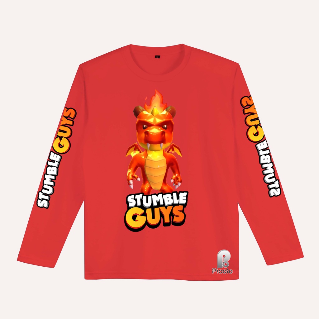 BAJU KAOS ANAK STUMBLE GUYS BAHAN PREMIUM NAGA MERAH