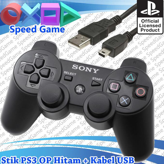Stick Stik Ps 3 Ps3 Wireless + Kabel Usb Charging Cable - Non Packing Terlaris