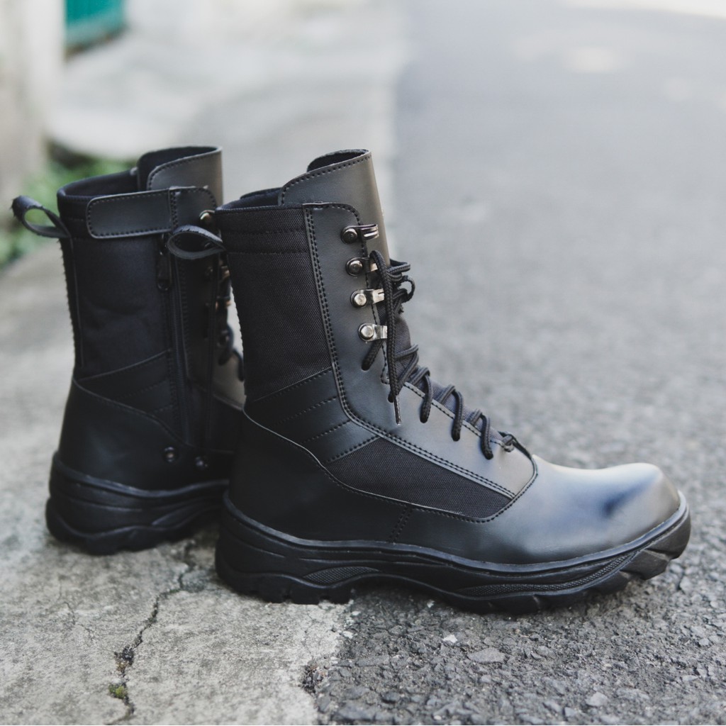 SM88 - Sepatu Boots Safety Pria BLACK FORCE Tinggi 8Inci PDL PDH Bots Cowok Security Polisi Premium