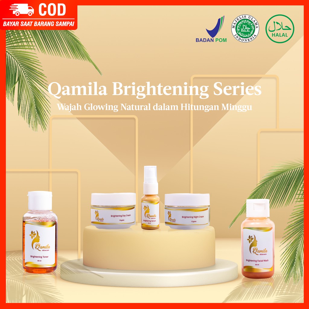 KRIM PEMUTIH PENCERAH GLOWING BPOM HALAL | Qamila Skincare | PAKET PERAWATAN WAJAH 5IN1 | SKINCARE