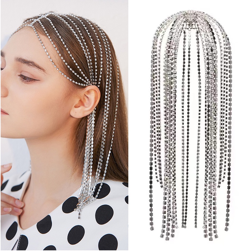 Fashion Design Diamond Tassel Headband Princess Headdress