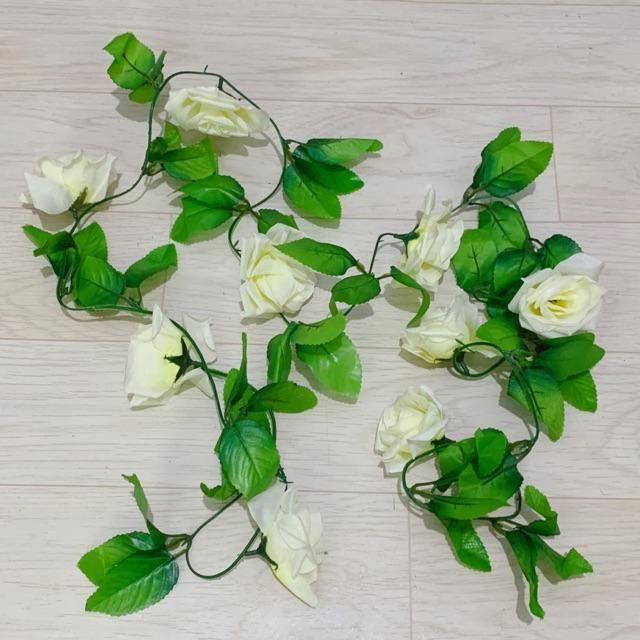 NM357 bunga rambat dekorasi rungan bunga artifisial bunga palsu-Putih
