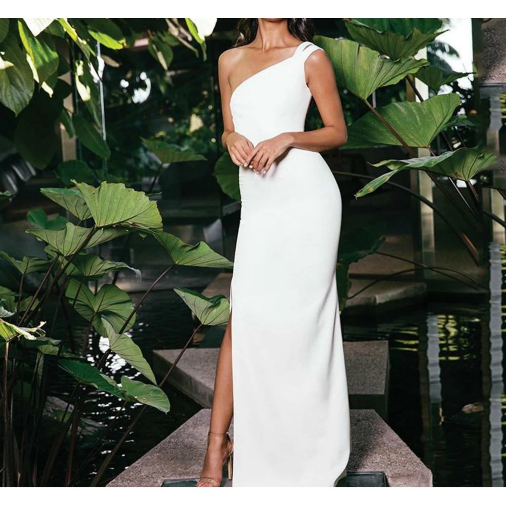 white side slit dress
